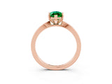 Rose gold Marquise Cut Emerald Solitaire Engagement Ring with Classic Band and Four-Prong Setting_46