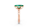 Rose gold Marquise Cut Emerald Solitaire Engagement Ring with Round Band and Four-Prong Setting_2