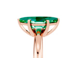 Rose gold Marquise Cut Emerald Solitaire Engagement Ring with Round Band and Four-Prong Setting_5