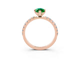 Rose gold Marquise Cut Emerald Solitaire Pavé Band with Four-Prong Setting_3