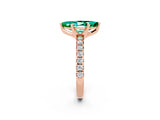 Rose gold Marquise Cut Emerald Solitaire Pavé Engagement Ring with Round Band and Prong Setting_32