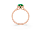 Rose gold Marquise Cut Emerald Solitaire Ring with Flower Prong Setting and Classic Band_15