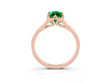 Rose gold Marquise Cut Emerald Solitaire Ring with Flower Prong Setting and Classic Band_39