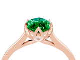 Rose gold Marquise Cut Emerald Solitaire Ring with Flower Prong Setting and Classic Band_40