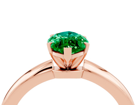 Rose gold Marquise Cut Emerald Solitaire Ring with Six-Prong Setting and Classic Band_4