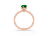 Rose gold Marquise Cut Emerald Solitaire Ring with Thin Band and Prong Setting_15