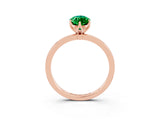 Rose gold Marquise Cut Emerald Solitaire Ring with Thin Band and Prong Setting_27
