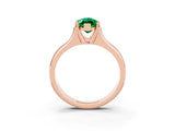 Rose gold Marquise Cut Emerald Solitaire Ring with Wide Band and Prong Setting_3