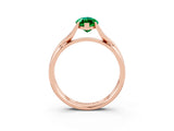 Rose gold Marquise Cut Emerald Solitaire Twist Band Prong Setting Ring_39