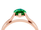 Rose gold Marquise Cut Emerald Solitaire Twist Band Prong Setting Ring_40
