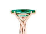 Rose gold Marquise Cut Emerald Solitaire Twist Band Prong Setting Ring_41