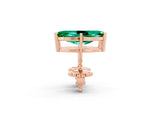 Rose gold Marquise Cut Emerald Stud Earrings_43