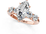 Rose gold Marquise Cut Five-Stone Prong Set Diamond Ring with Classic Band_46