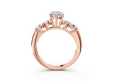 Rose gold Marquise Cut Five-Stone Prong Set Diamond Ring with Classic Band_48