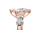 Rose gold Marquise Cut Five-Stone Prong Set Diamond Ring with Classic Band_50