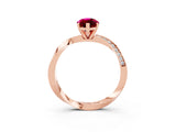 Rose gold Marquise Cut Garnet Engagement Ring with Side Stone Accents and Four-Prong Setting_30