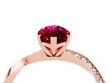 Rose gold Marquise Cut Garnet Engagement Ring with Side Stone Accents and Four-Prong Setting_31
