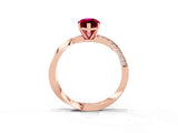 Rose gold Marquise Cut Garnet Engagement Ring with Side Stone Accents and Four-Prong Setting_63