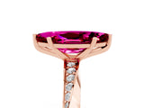 Rose gold Marquise Cut Garnet Engagement Ring with Side Stone Accents and Four-Prong Setting_65