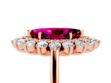 Rose gold Marquise Cut Garnet Floral Double Halo Engagement Ring with Prong Setting_65