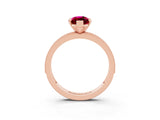 Rose gold Marquise Cut Garnet Milgrain Pavé Engagement Ring with Four-Prong Setting_3