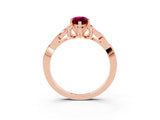 Rose gold Marquise Cut Garnet Solitaire Celtic Knot Ring with Four-Prong Setting_15
