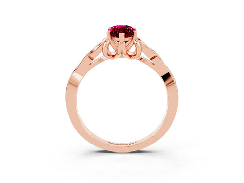 Rose gold Marquise Cut Garnet Solitaire Celtic Knot Ring with Four-Prong Setting_15