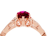 Rose gold Marquise Cut Garnet Solitaire Celtic Knot Ring with Four-Prong Setting_16