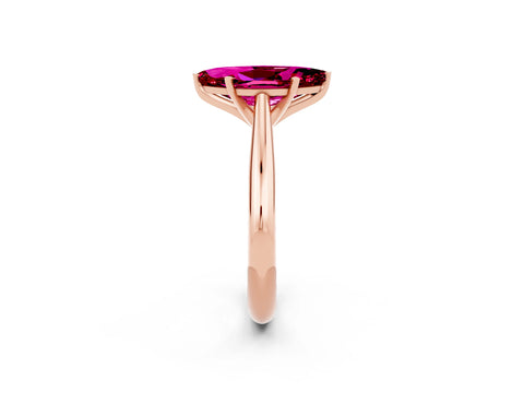 Rose gold Marquise Cut Garnet Solitaire Engagement Ring with Cathedral Setting and Four-Prong Mount_14