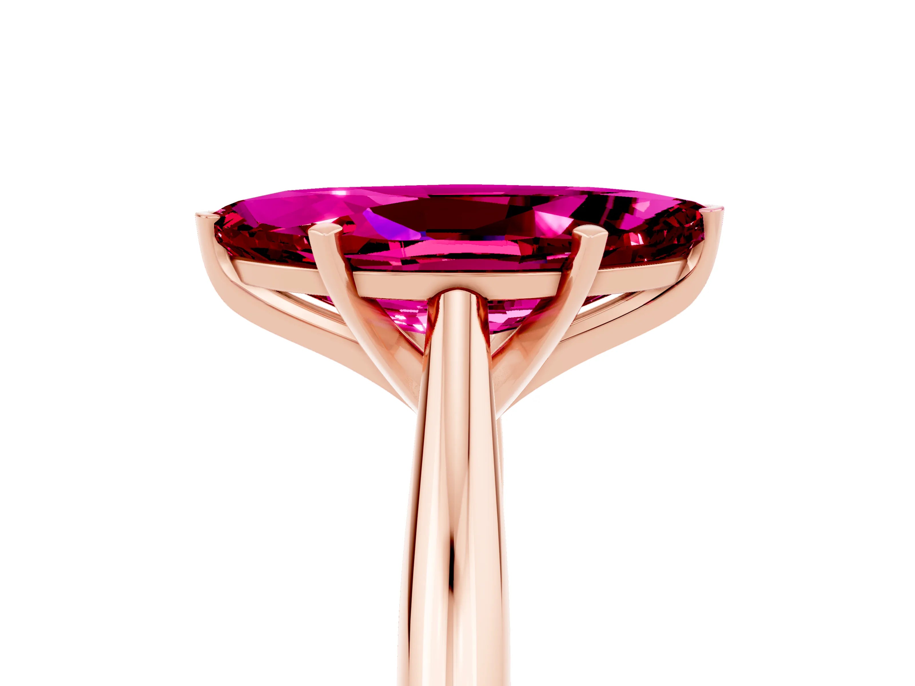 Rose gold Marquise Cut Garnet Solitaire Engagement Ring with Cathedral Setting and Four-Prong Mount_17