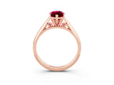 Rose gold Marquise Cut Garnet Solitaire Engagement Ring with Cathedral Setting and Four-Prong Mount_27