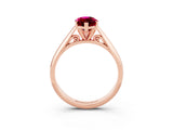 Rose gold Marquise Cut Garnet Solitaire Engagement Ring with Cathedral Setting and Four-Prong Mount_33