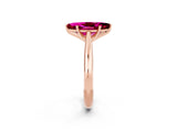 Rose gold Marquise Cut Garnet Solitaire Engagement Ring with Cathedral Setting and Four-Prong Mount_68