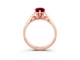 Rose gold Marquise Cut Garnet Solitaire Engagement Ring with Cathedral Setting and Four-Prong Mount_69