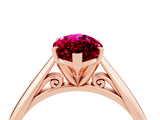Rose gold Marquise Cut Garnet Solitaire Engagement Ring with Cathedral Setting and Four-Prong Mount_70