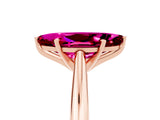 Rose gold Marquise Cut Garnet Solitaire Engagement Ring with Cathedral Setting and Four-Prong Mount_71