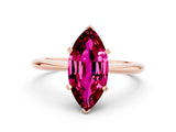 Rose gold Marquise Cut Garnet Solitaire Engagement Ring with Classic Band and Four-Prong Setting_24