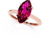 Rose gold Marquise Cut Garnet Solitaire Engagement Ring with Classic Band and Four-Prong Setting_25