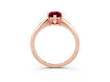 Rose gold Marquise Cut Garnet Solitaire Engagement Ring with Classic Band and Four-Prong Setting_27