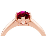 Rose gold Marquise Cut Garnet Solitaire Engagement Ring with Classic Band and Four-Prong Setting_28