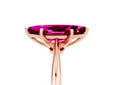Rose gold Marquise Cut Garnet Solitaire Engagement Ring with Classic Band and Four-Prong Setting_29