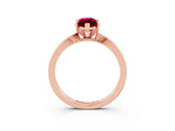 Rose gold Marquise Cut Garnet Solitaire Engagement Ring with Classic Band and Four-Prong Setting_45