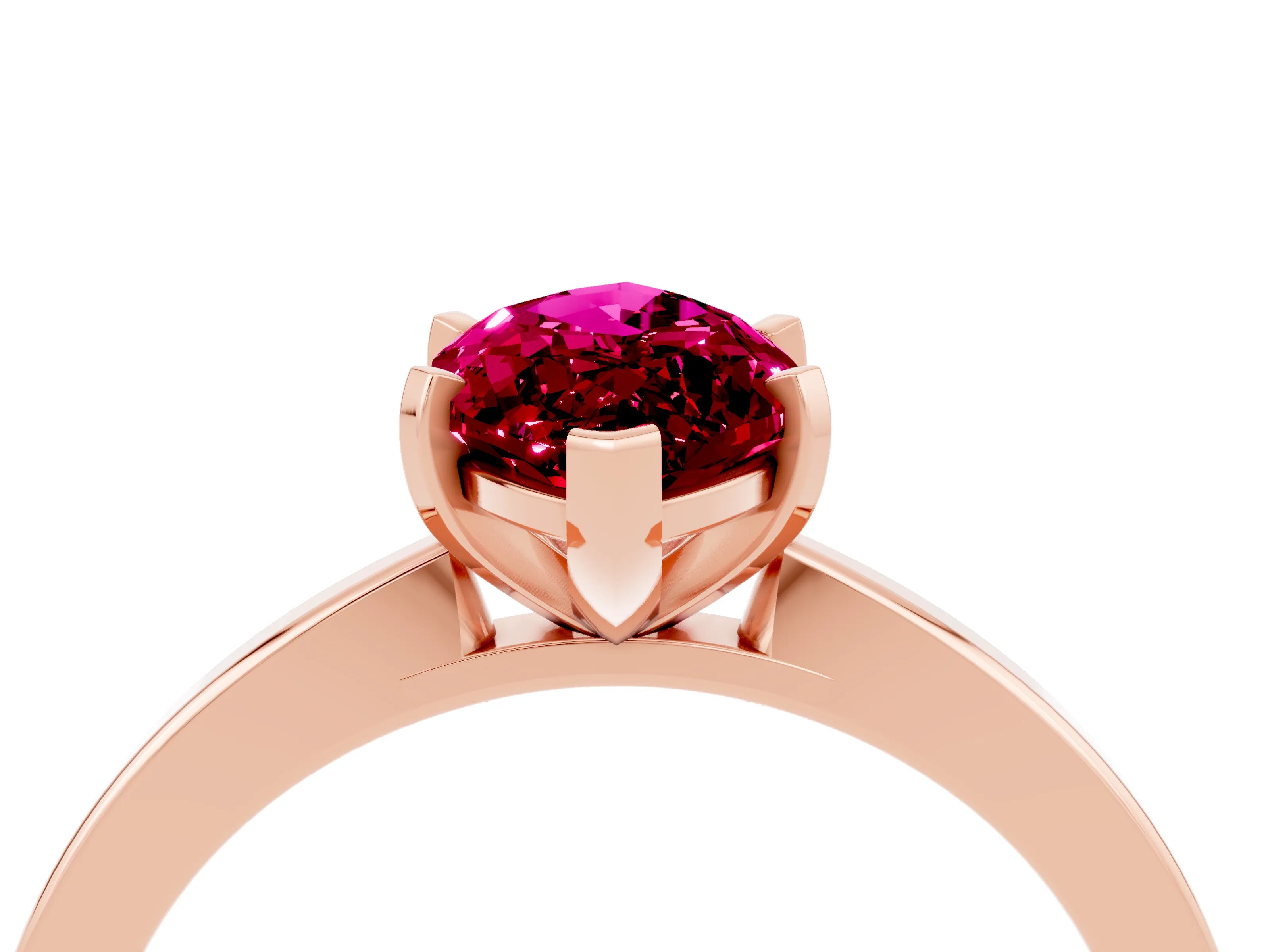 Rose gold Marquise Cut Garnet Solitaire Engagement Ring with Classic Band and Four-Prong Setting_46