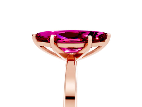 Rose gold Marquise Cut Garnet Solitaire Engagement Ring with Classic Band and Four-Prong Setting_47