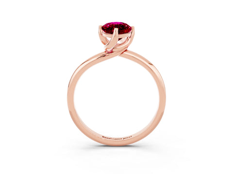 Rose gold Marquise Cut Garnet Solitaire Engagement Ring with Four-Prong Setting and Classic Band_15