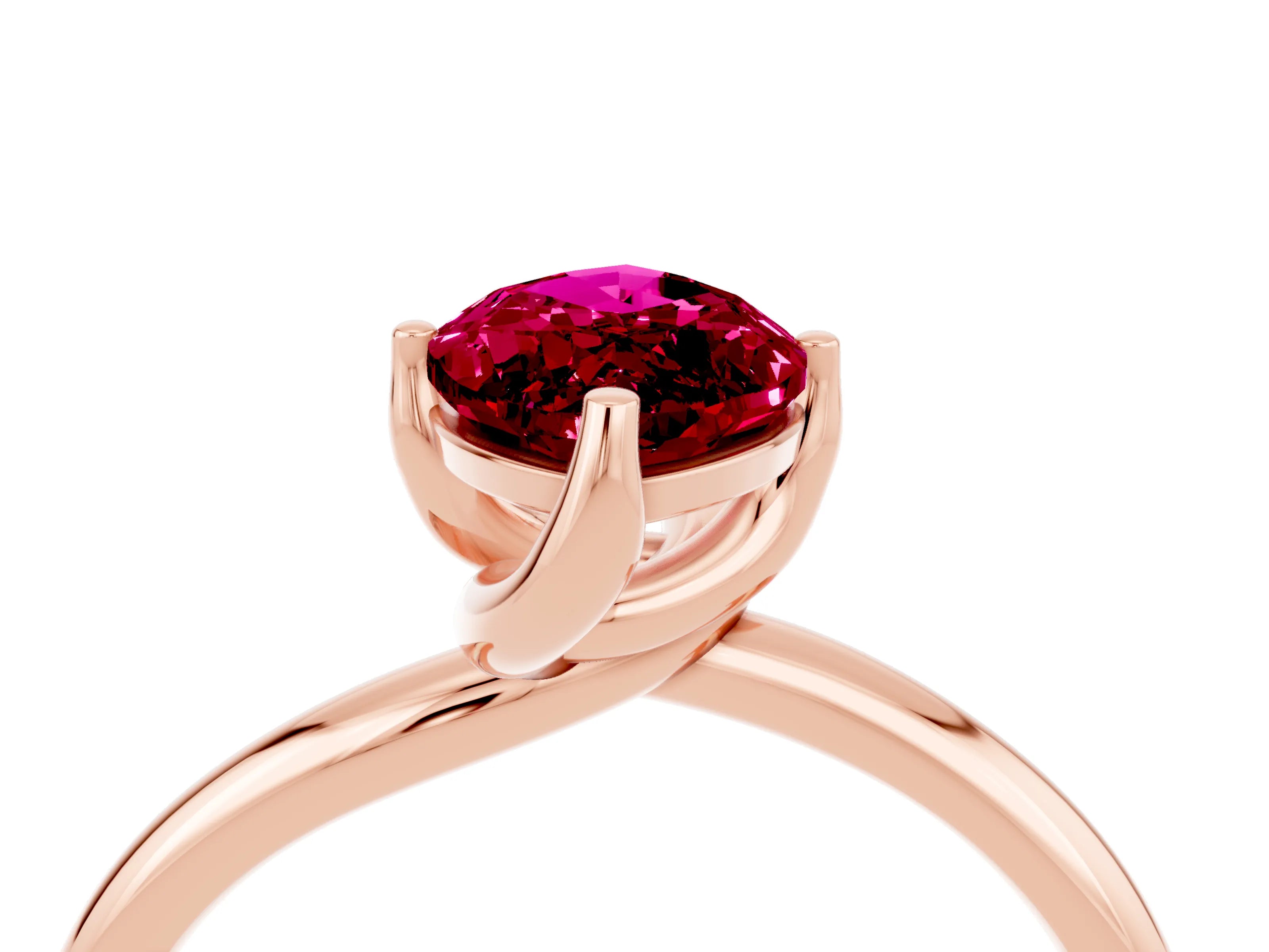 Rose gold Marquise Cut Garnet Solitaire Engagement Ring with Four-Prong Setting and Classic Band_16