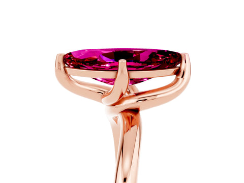 Rose gold Marquise Cut Garnet Solitaire Engagement Ring with Four-Prong Setting and Classic Band_17
