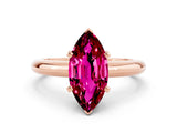 Rose gold Marquise Cut Garnet Solitaire Engagement Ring with Round Band and Four-Prong Setting
