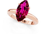 Rose gold Marquise Cut Garnet Solitaire Engagement Ring with Round Band and Four-Prong Setting_1