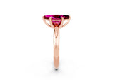 Rose gold Marquise Cut Garnet Solitaire Engagement Ring with Round Band and Four-Prong Setting_2